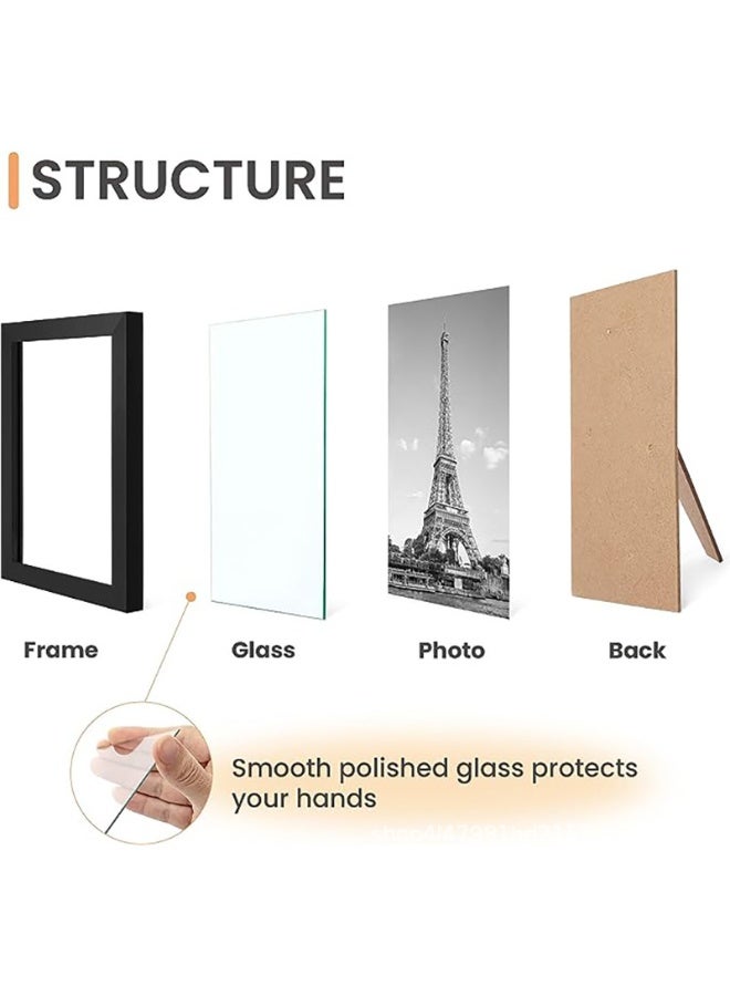 Picture Frame, (21×30cm) Photo Frame Display Pictures, Family Photo Frame for Wall Gallery, Black - Image 4